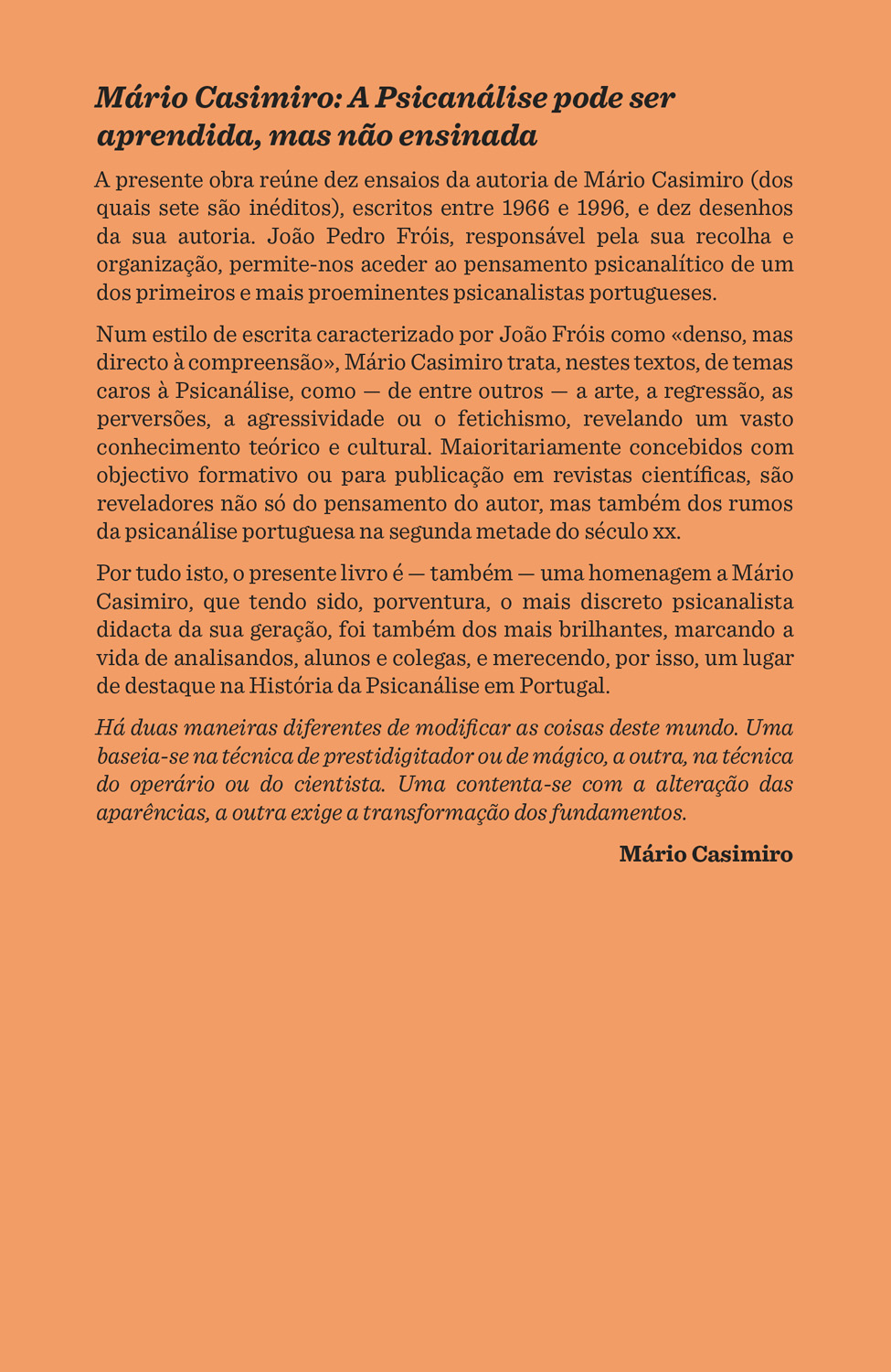 a psicanalise contracapa