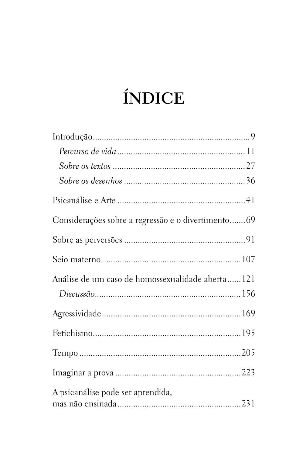 a psicanalise indice